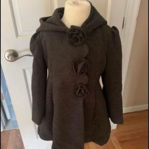 New girls size 4T charcoal gray pea coat